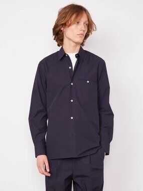 Officine Generale Lionel Shirt in Dark Navy Size Medium
